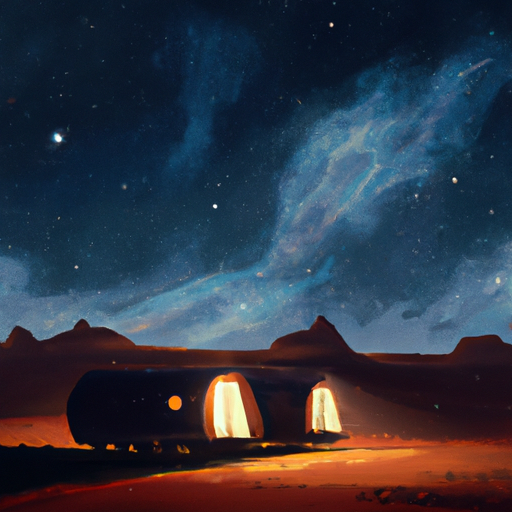 5. ליל כוכבים במדבר הנגב עם שיירה השוכנת מתחת לשמי הלילה העצומים.