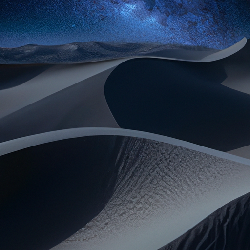 נוף מדהים של דיונות החול הנרחבות של מדבר הנגב בלילה בהיר וזרוע כוכבים.